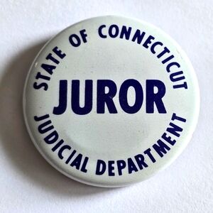 Vintage State of Connecticut Juror Pin Badge Pinback brooch jury duty court